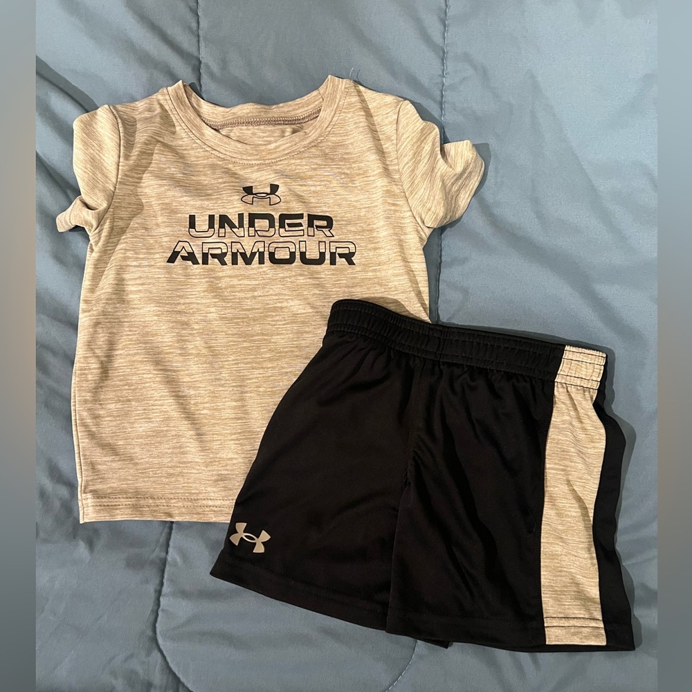 Under Armour toddler beige/tan and Black Kids' Outfit